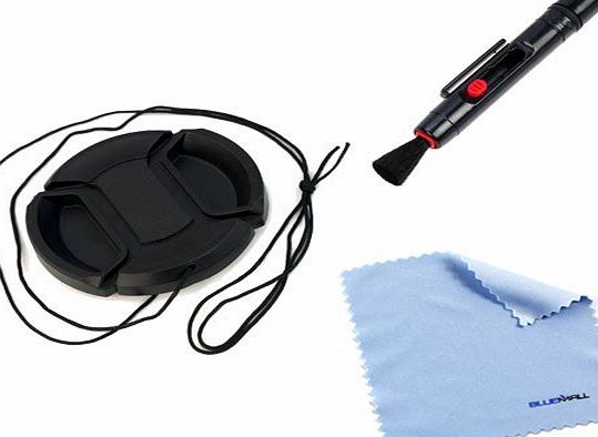GTMax 49mm Camera Lens Cap with Stap + LCD Lens Pen + Microfiber Cleaning Cloth for FujiFilm X100S ; Sony Alpha NEX-3N, NEX-6, NEX-5R, NEX-F3, NEX-5N, NEX-7, NEX-C3, NEX-3, NEX-5 with E-mount 18-55mm 
