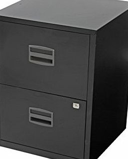 660x400x400mm A4 Steel Filing Cabinet - Black