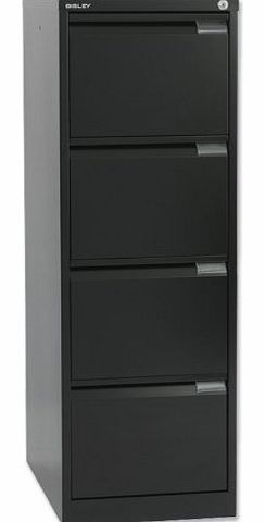 Bisley BS4E Filing Cabinet Flush-front 4-Drawer W470xD622xH1321mm Black Ref BS4E-33