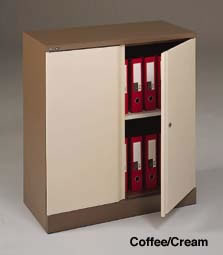 Cupboard Steel Low 2-Door 1-Shelf