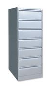Bisley Filing Cabinet 7-Drawer 203x127mm Card Index or Video W518xD622xH1321mm Goose Grey Ref BCF85-73