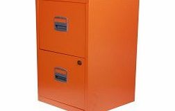 Bisley Metal Filing Cabinet 2 Drawer A4 H670xW410xD400mm - Color: Orange