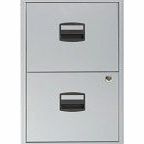 Metal Filing Cabinet 2 Drawer A4 H670xW410xD400mm - Color: Silver