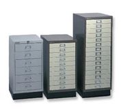 Multidrawer Cabinet Non-locking 15-Drawer each H51mm W349xD460xH940mm Brown and Cream Ref BA3/15