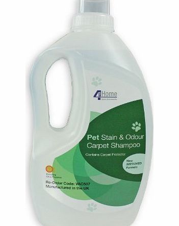 BISSELL 4YourHome Professional Grade Pet Stain amp; Odour Remover Shampoo Solution for Bissell Carpet Cleaner Machines (1.5 Litre, Citrus Fresh)