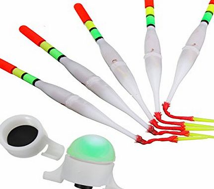Night Fishing Twin Pack , Motion Sensitive LED Rod Tip & 5 LED Fishing Floats, For Use When Carp , Course ,or Sea Fishing.