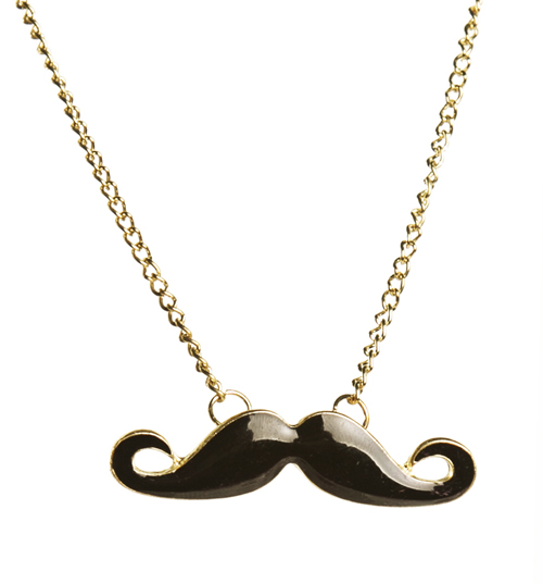 Bits and Bows Enamel Moustache Necklace from Bits and Bows