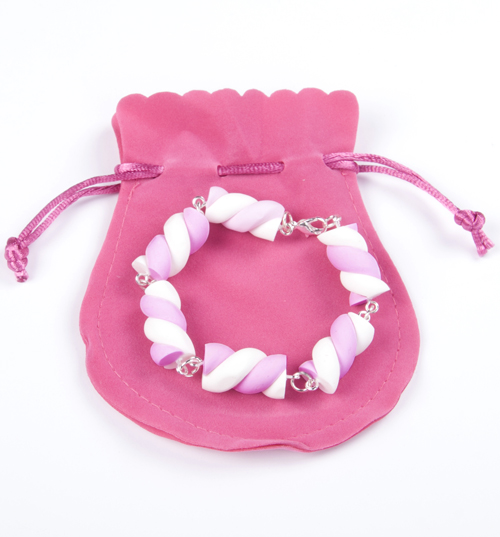 Pink And White Flump Bracelet from Bits and Bows