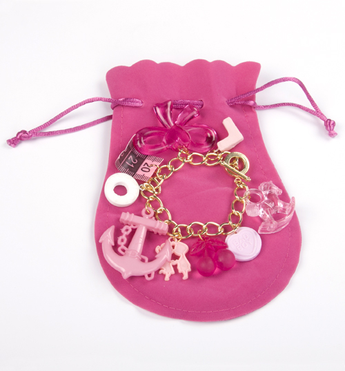 Bits and Bows Pink Mega Retro Charm Bracelet from Bits and Bows