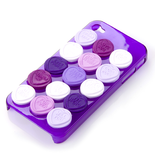 Bits and Bows Purple Love Hearts iPhone 4/4S Case