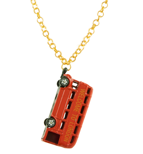 Red London Bus Charm Necklace from Bits and Bows