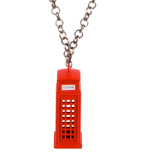 Bits and Bows Red Telephone Box Charm Necklace from Bits and