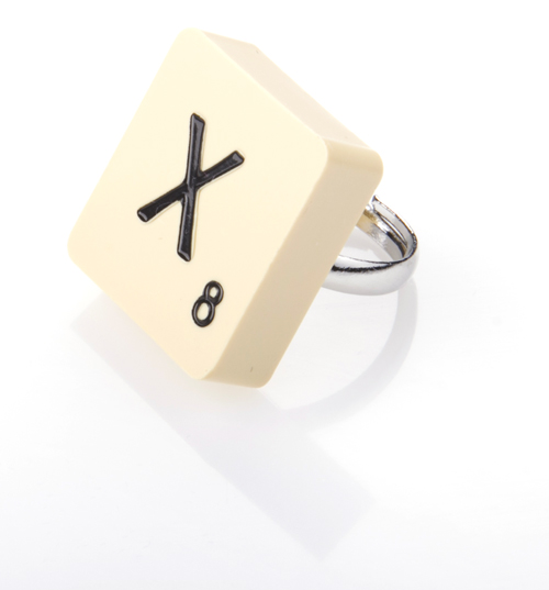 X Scrabble Ring from Bits and Bows