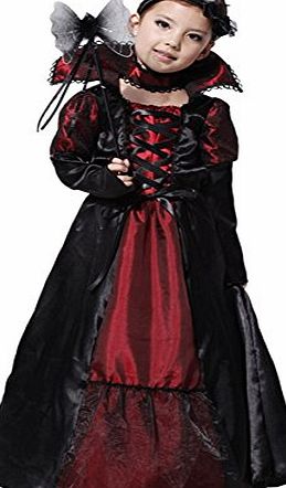 Biwinky Kids Girls Gothic Vampiress Costume Halloween Cosplay Clothing 4-6Y