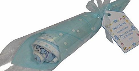 Baby Boy Sock amp; Bib Rose Bud