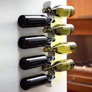 Black And Blum Flow Brushed Stainless Steel Wine Rack