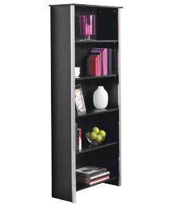Black and Chrome Plated Tall Bookcase