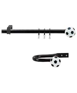 Black and White Football Curtain Pole Set
