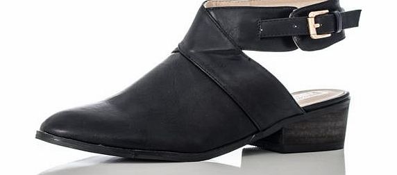 Black Ankle Buckle Strap Shoes