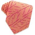 Black Bear Coral Stylized Leaves Woven Tie