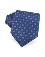 Black Bear Dotted Pattern Woven Silk Tie