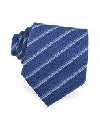 Black Bear Two-tone Bands Woven Silk Tie