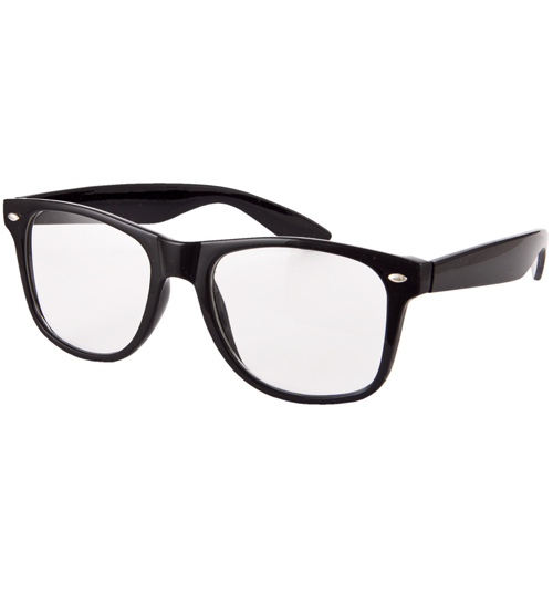 Black Clear Geek Glasses