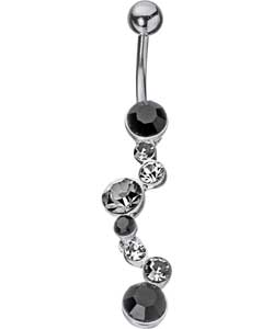 Black Crystal Drop Belly Bar