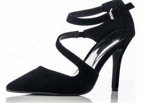 Curl Strap Pointed Court Shoes
