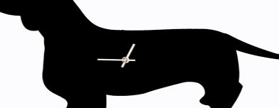 Black Dachshund Clock with Wagging Tail 3185CP