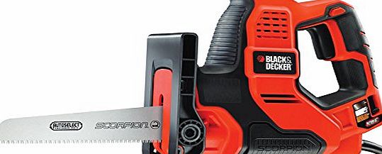 BLACK DECKER Black   Decker RS890K-GB Scorpion-Powered Hand Saw with Kitbox and Auto-Select, 500 W