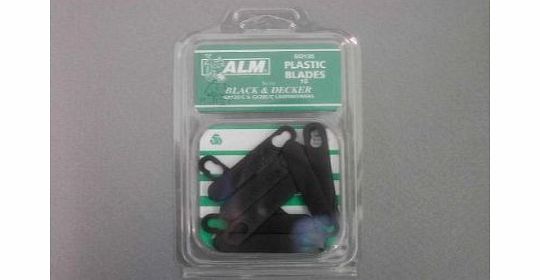 BLACK DECKER Plastic Blades: Black amp; Decker Pack of 10 GR120/C, GX295/C clip in replacement lawnmower plastic cutters Alm