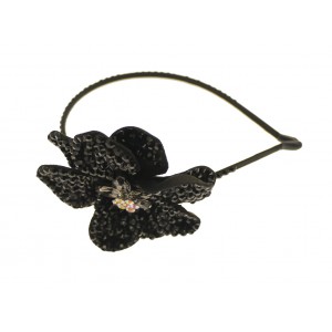 Black Flower Jewel Headband