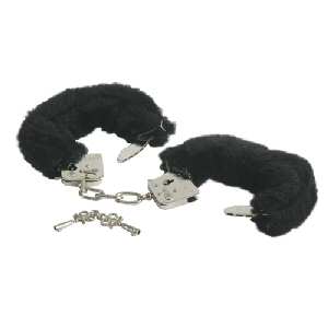 Black Furry Handcuffs