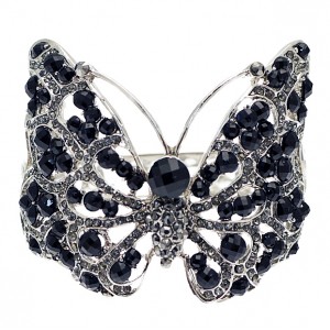 Black gem Studded Butterfly Bangle
