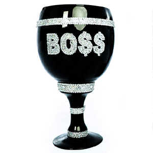 Black Glass Boss Cup