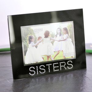 Black Glass Sisters Photo Frame