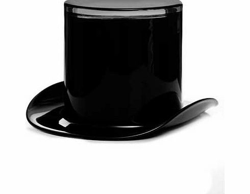 Black Glass Top Hat Vase - Small