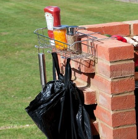 STANDARD BARBECUE CADDY - CLIP ON SIDE SHELF FOR DIY BRICK BARBECUE KITS - DESIGNED BY BLACK KNIGHT BARBECUES