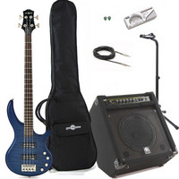 Black Knight CB-42M2 Bass Guitar Blue   BP80 Amp