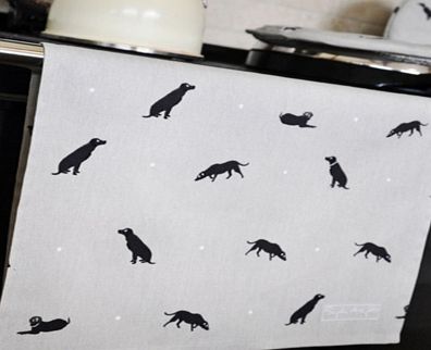 Black Labrador Tea Towel 3938CXP