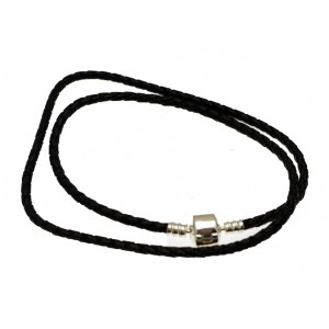 Black Leather Double Twist Bracelet
