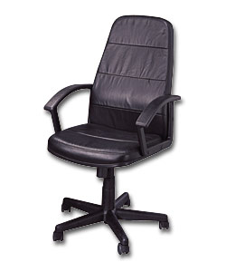 Black Leather Faced Executive Swivel Chair