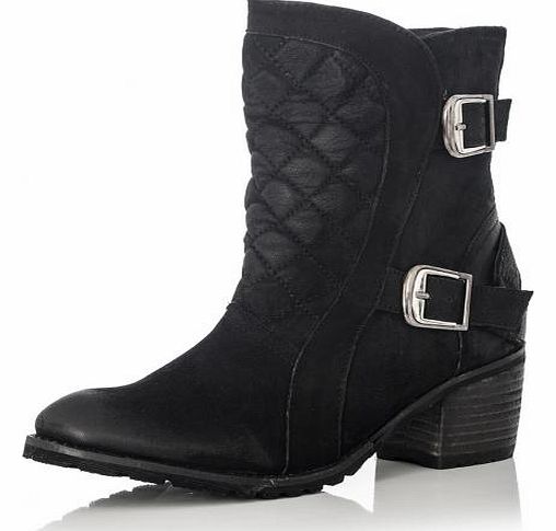 Leather Quilted Ankle Boots
