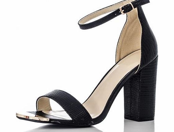 Lizard Block Heel Shoes