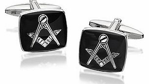 Black Masonic Swivel Cufflinks - 015205