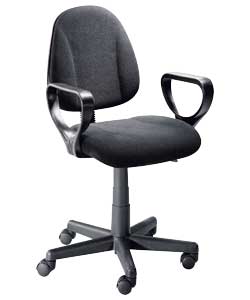 Black Mid-Back Gas Lift Office Chair with Arm