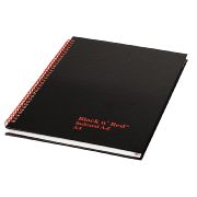 Black n Red A4 Wirebound Manuscript Book with Index
