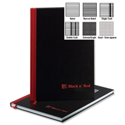 Black n Red Book Casebound 90gsm Ruled 384 Pages