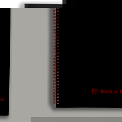 Black n Red Notebook Sidebound Spiral Perforated
